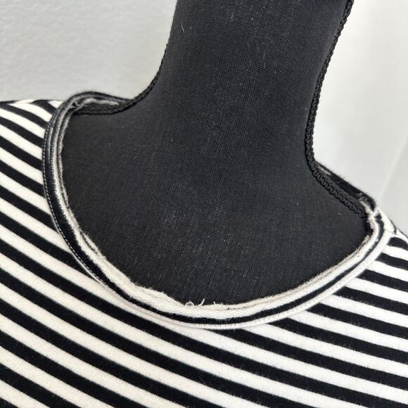 Lucky Brand Black & White Striped Mini T Shirt Dress Womens Size XS Short Sleeve - Picture 2 of 11
